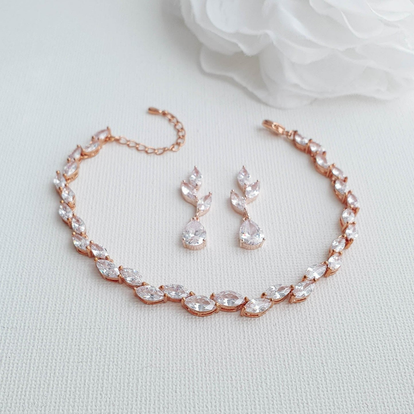 Gold Leaf Earrings and Bracelet Set-Taylor