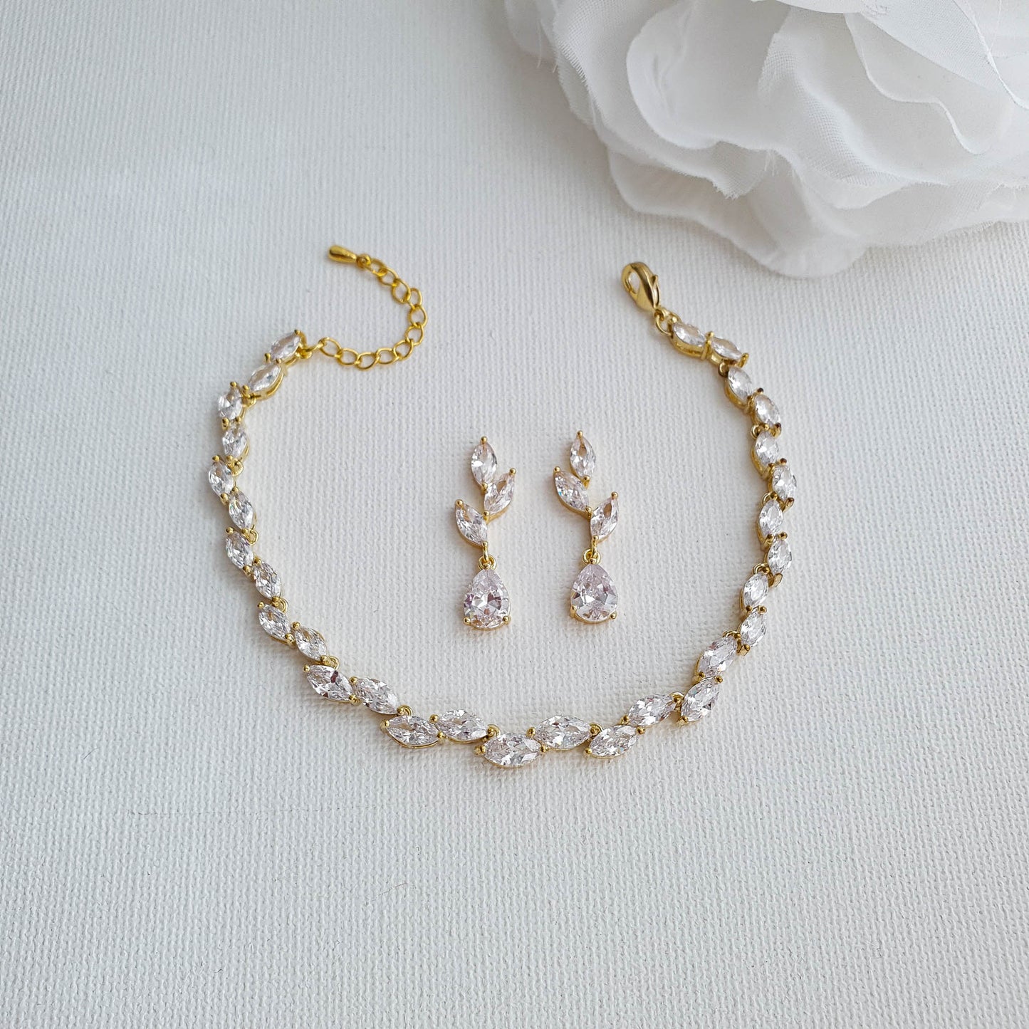 Rose Gold Bridal Party Jewellery Set-Taylor