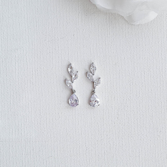 Leaf Wedding Bracelet and Earrings Set in Silver-Taylor