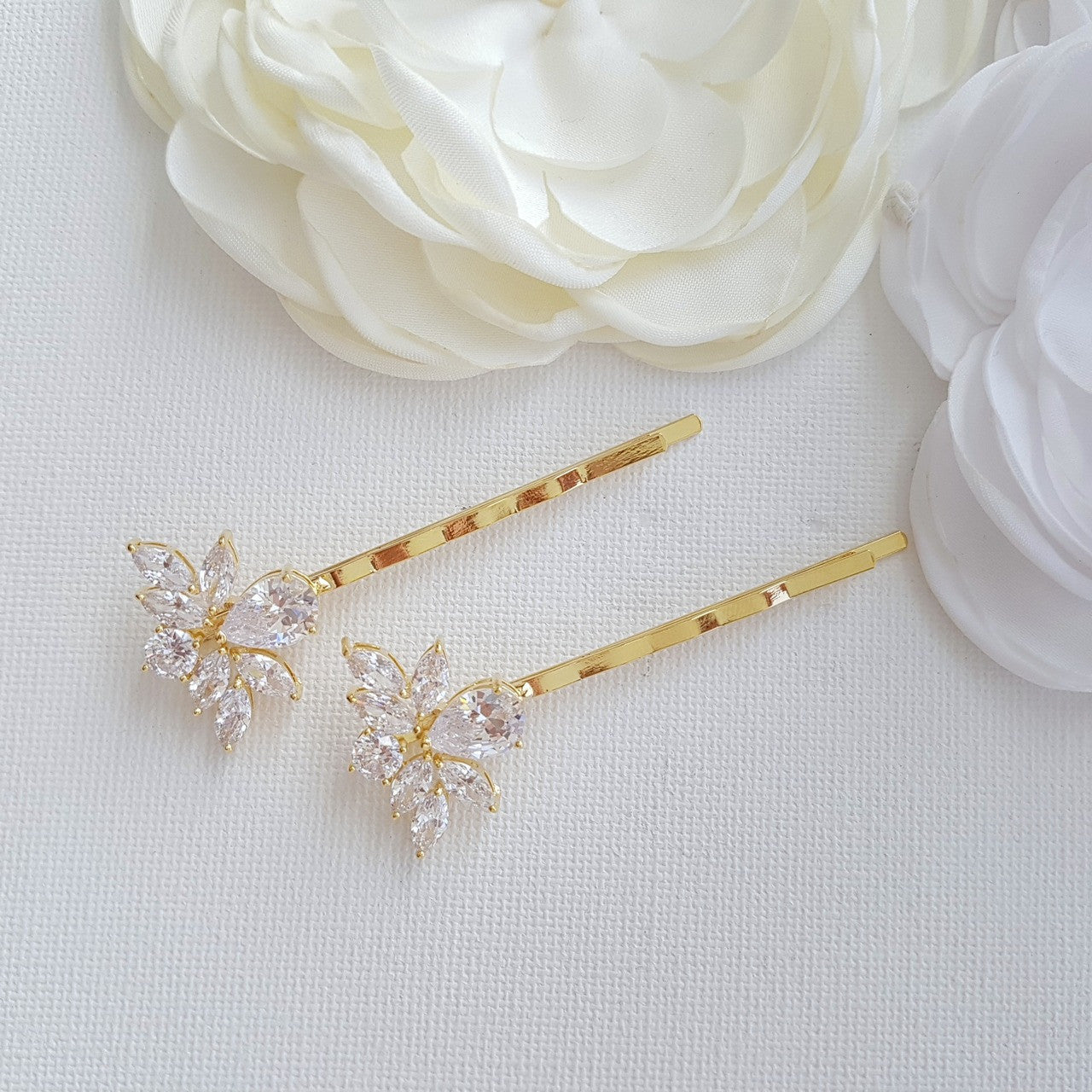 Gold Bridal Crystal Hair Pins- Nicole
