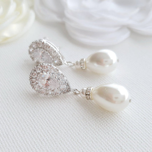 Pearl Drop Earrings Wedding- Penelope
