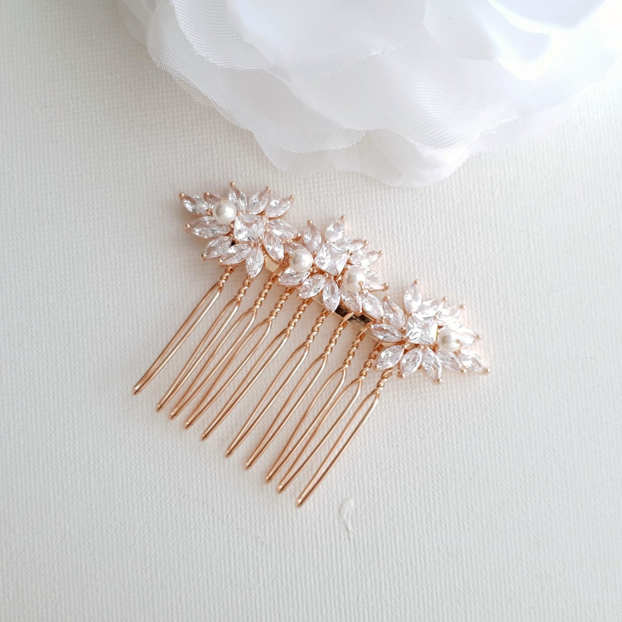 Small Wedding Veil Comb- Bridget