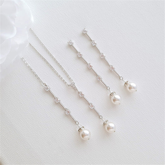 Pearl Drop Necklace Earring Jewelry Set for Weddings- Ginger