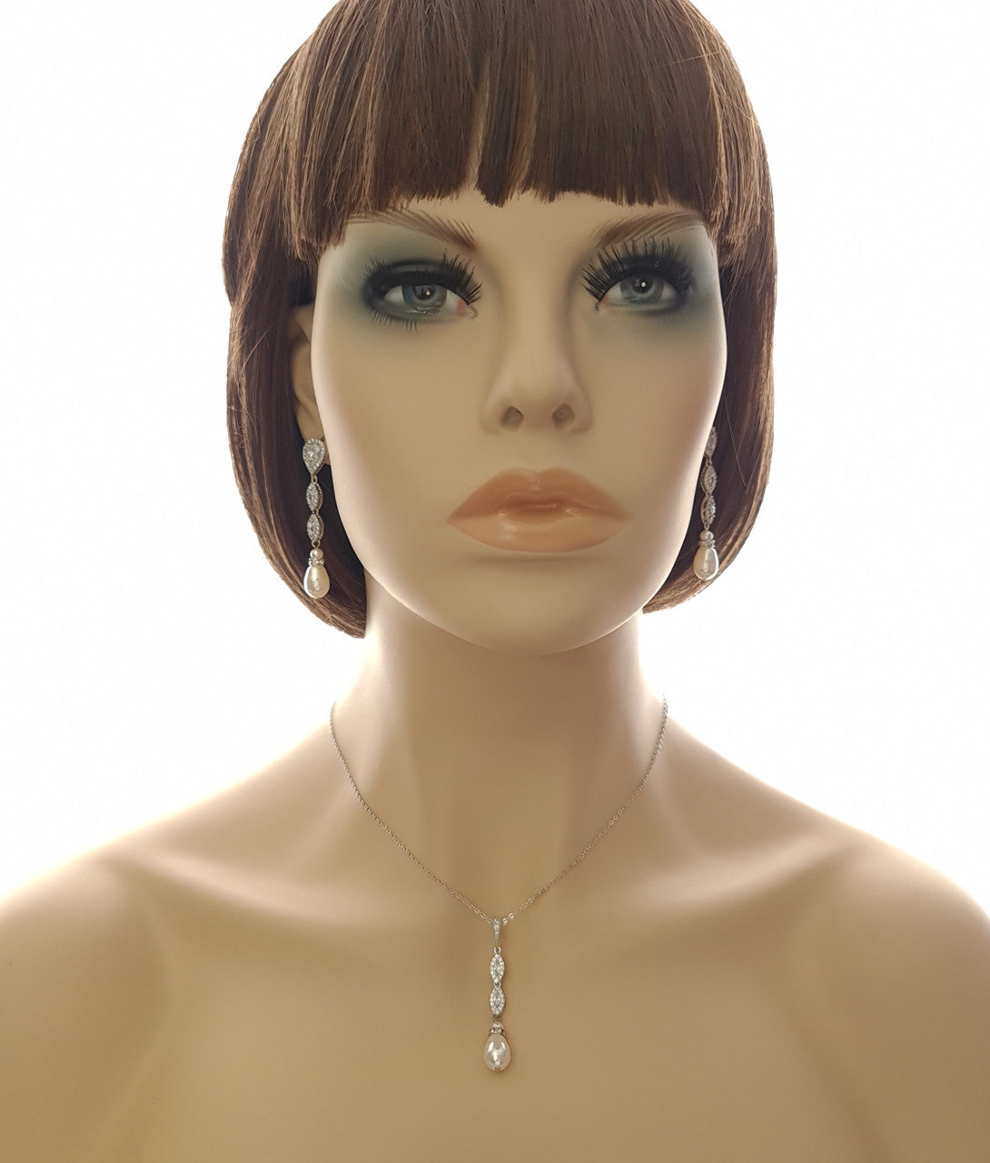 Gold and Pearl Jewellery Set for Wedding-Abby
