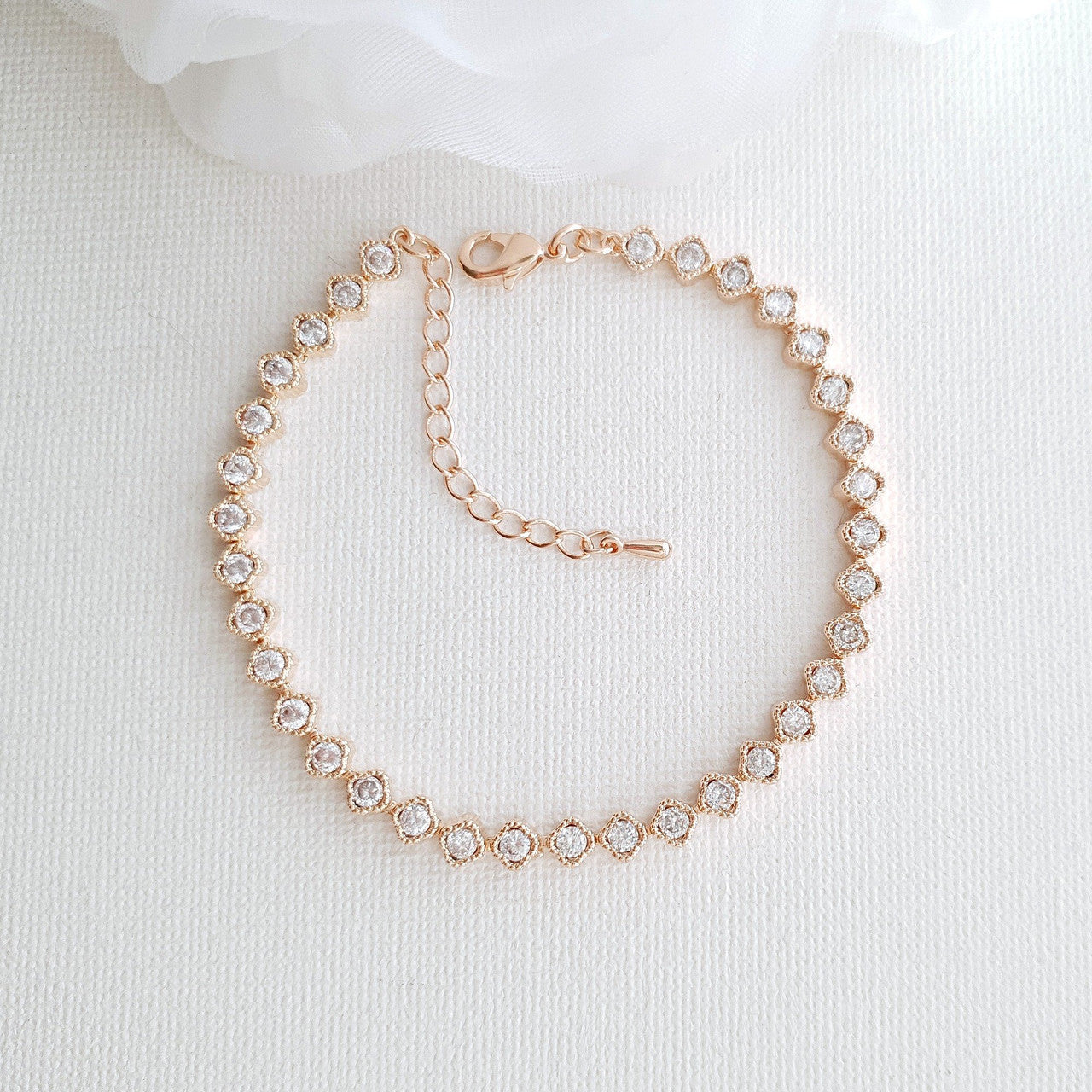 Minimal & Thin CZ Tennis Bracelet for Brides & Weddings- Lisa