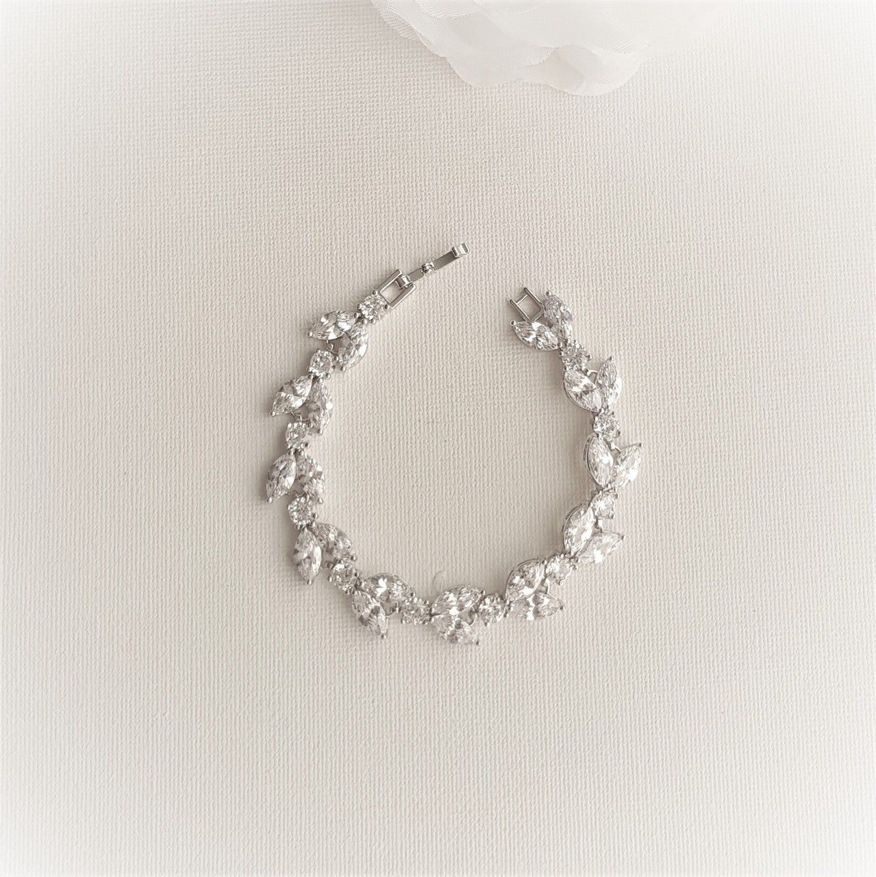 Cubic Zirconia Wedding Day Bracelet- Mia