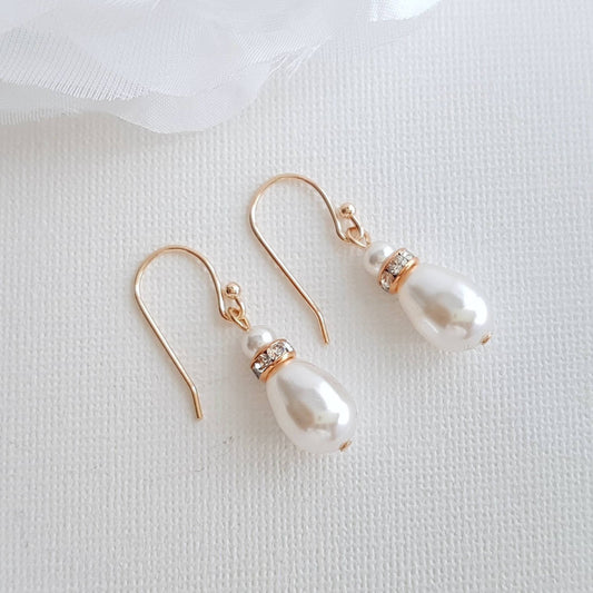 Simple Drop Earrings Rose Gold- June