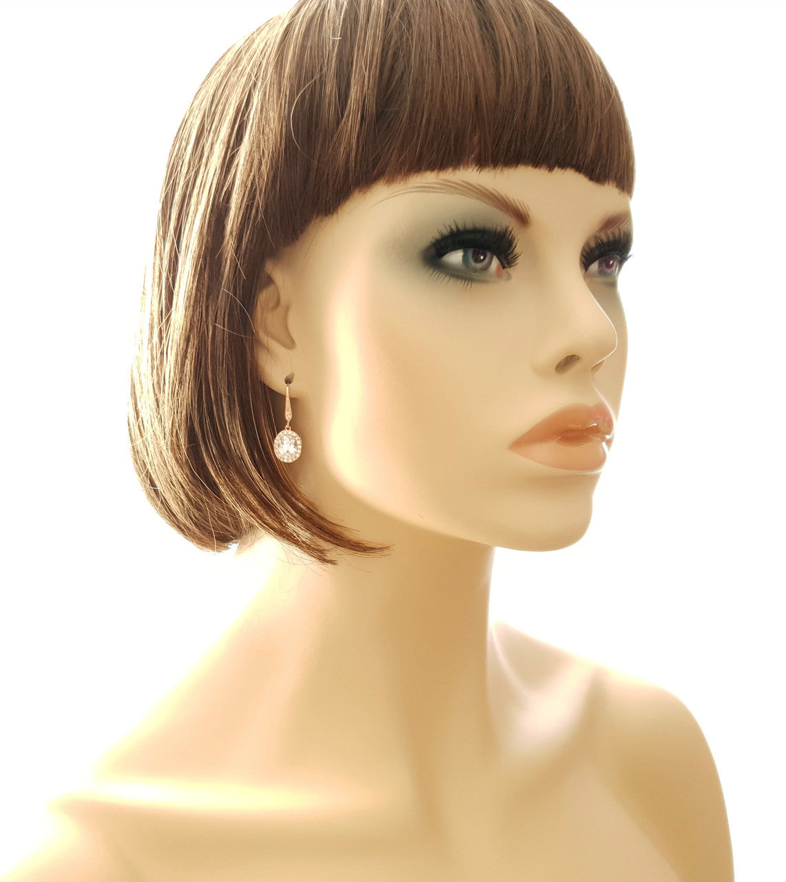 Small Rose Gold Dangle Earring-Emily