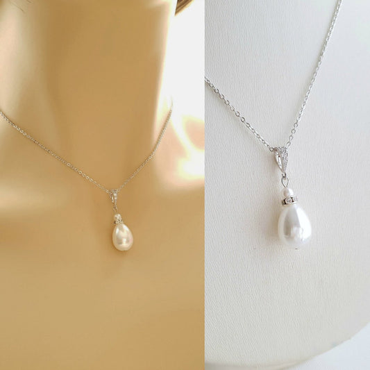 pearl wedding necklace for brides and bridesmaids- Poetry Designs