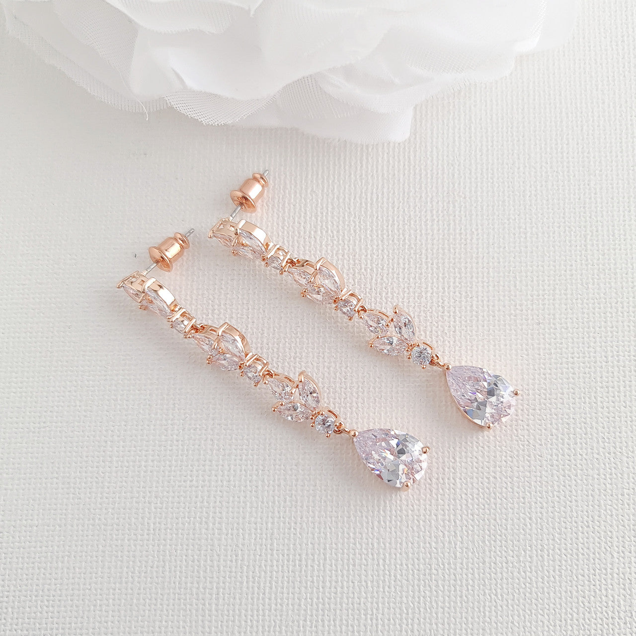 Elegant Cubic Zirconia Earrings for Brides-Anya