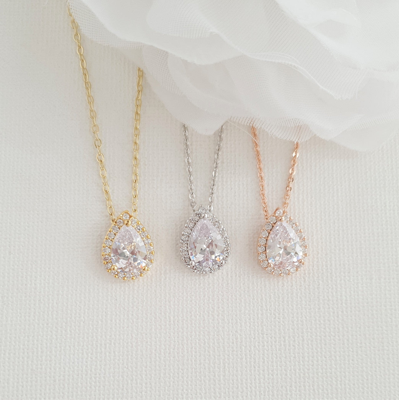 Bridesmaids Stud Earrings and Necklace Set-Emma