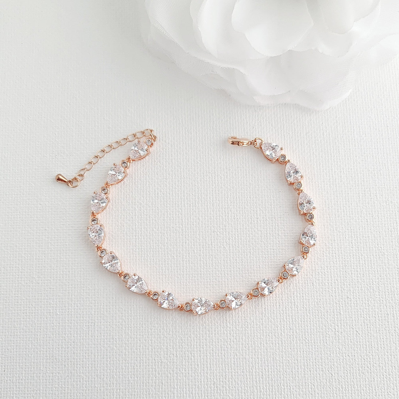 Rose Gold Costume Jewellery Set for Weddings-Hazel