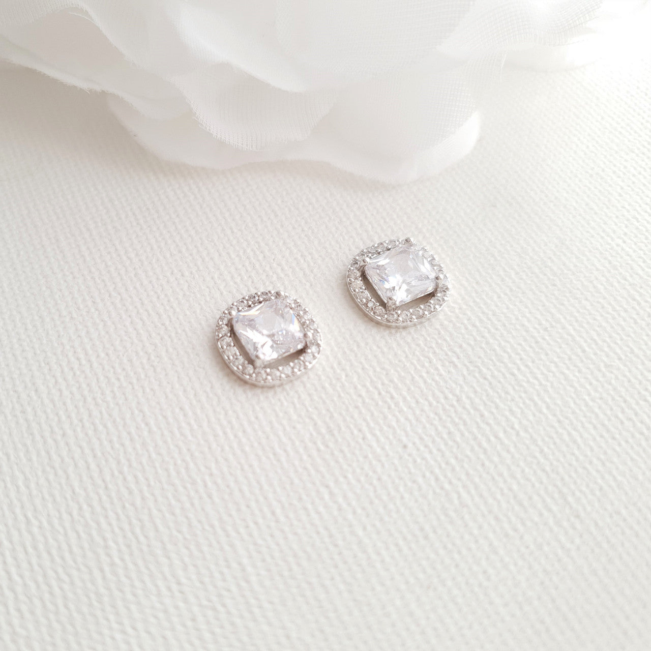 Stud Earrings for Bridesmaids Silver-Piper