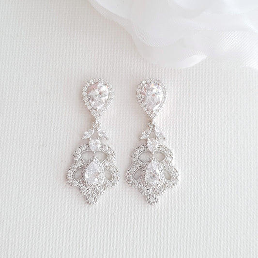 Vintage Gold Earrings for Weddings- Norma
