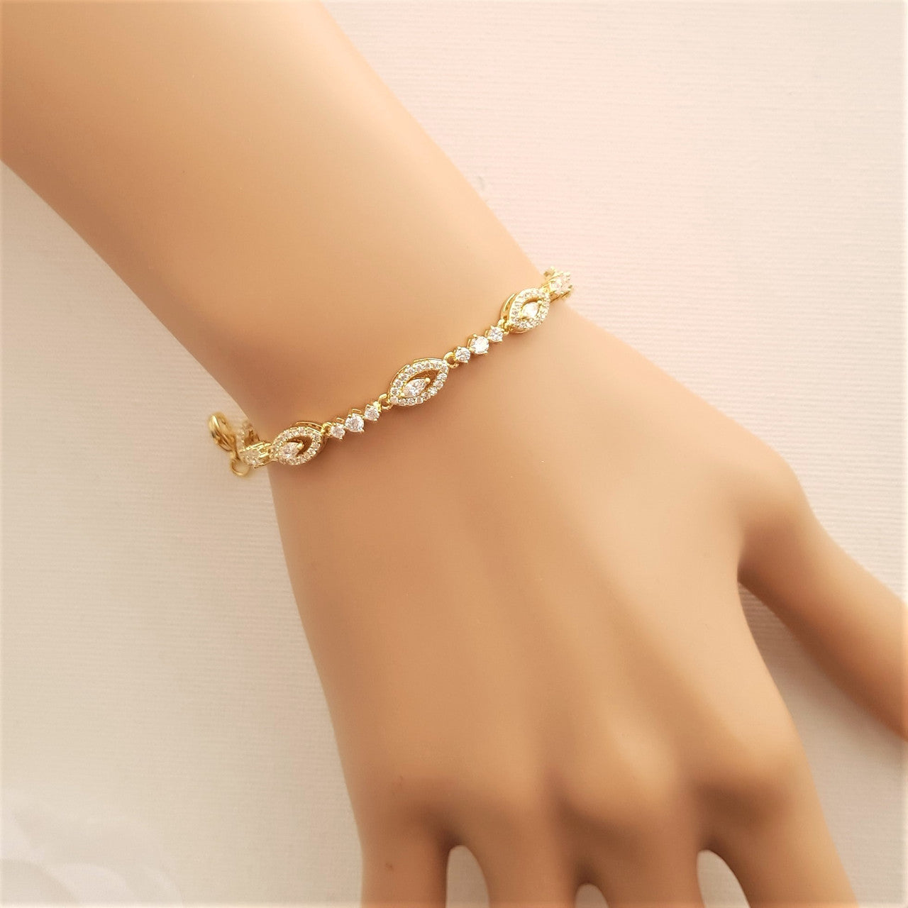 Slim Rose Gold Wedding Bracelet- Hannah