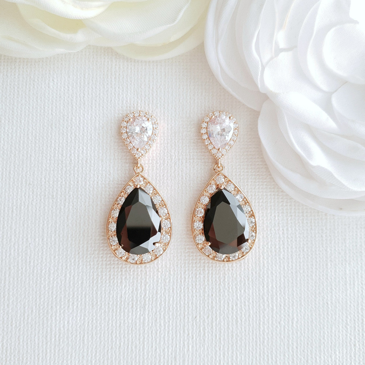 Black Drop Earrings- Zoe