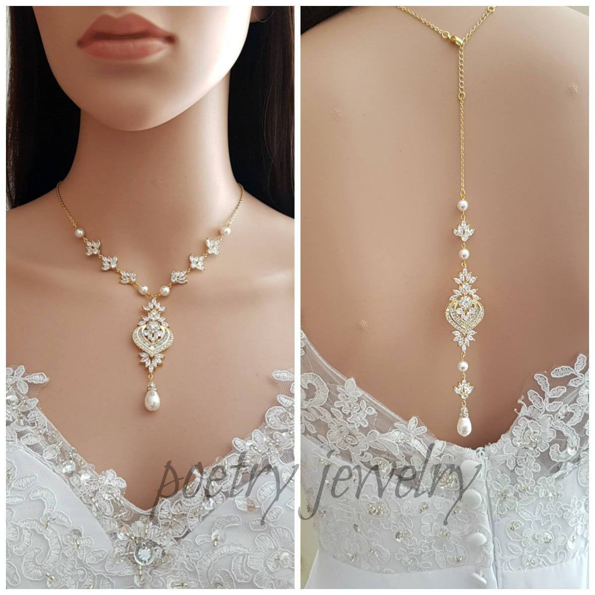 Bridal Necklace with Backdrop for Brides- Rosa