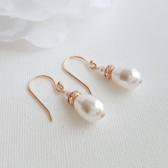 Simple Drop Earrings Rose Gold- June