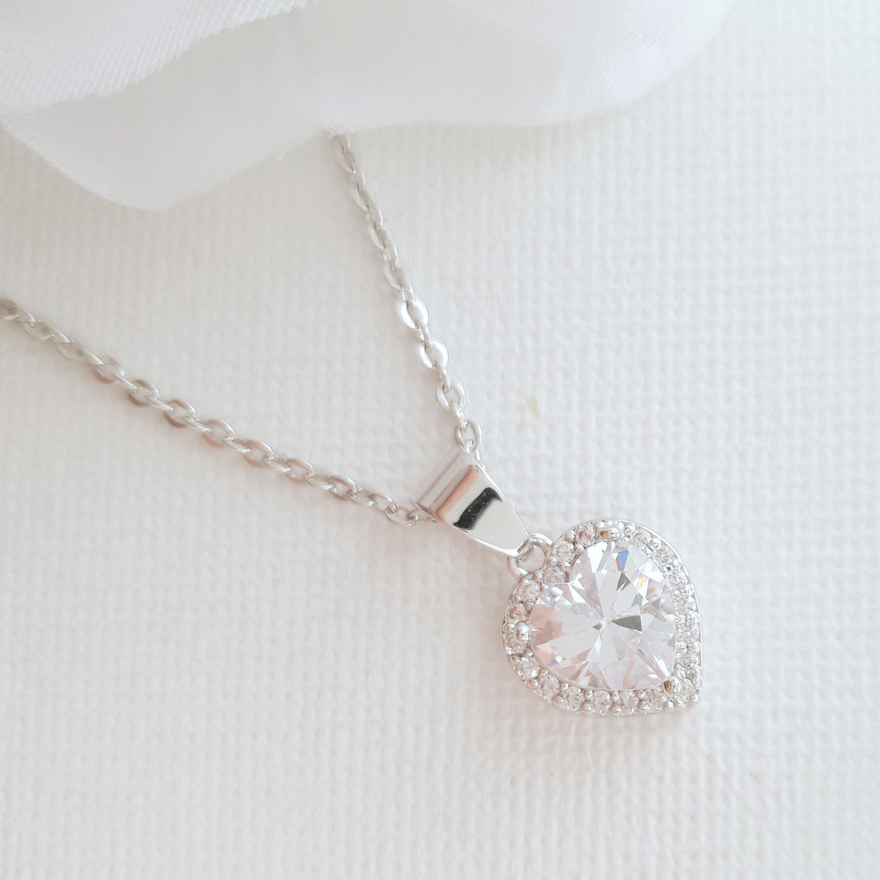 Heart Shaped Silver Necklace for Weddings- Poetry Designs