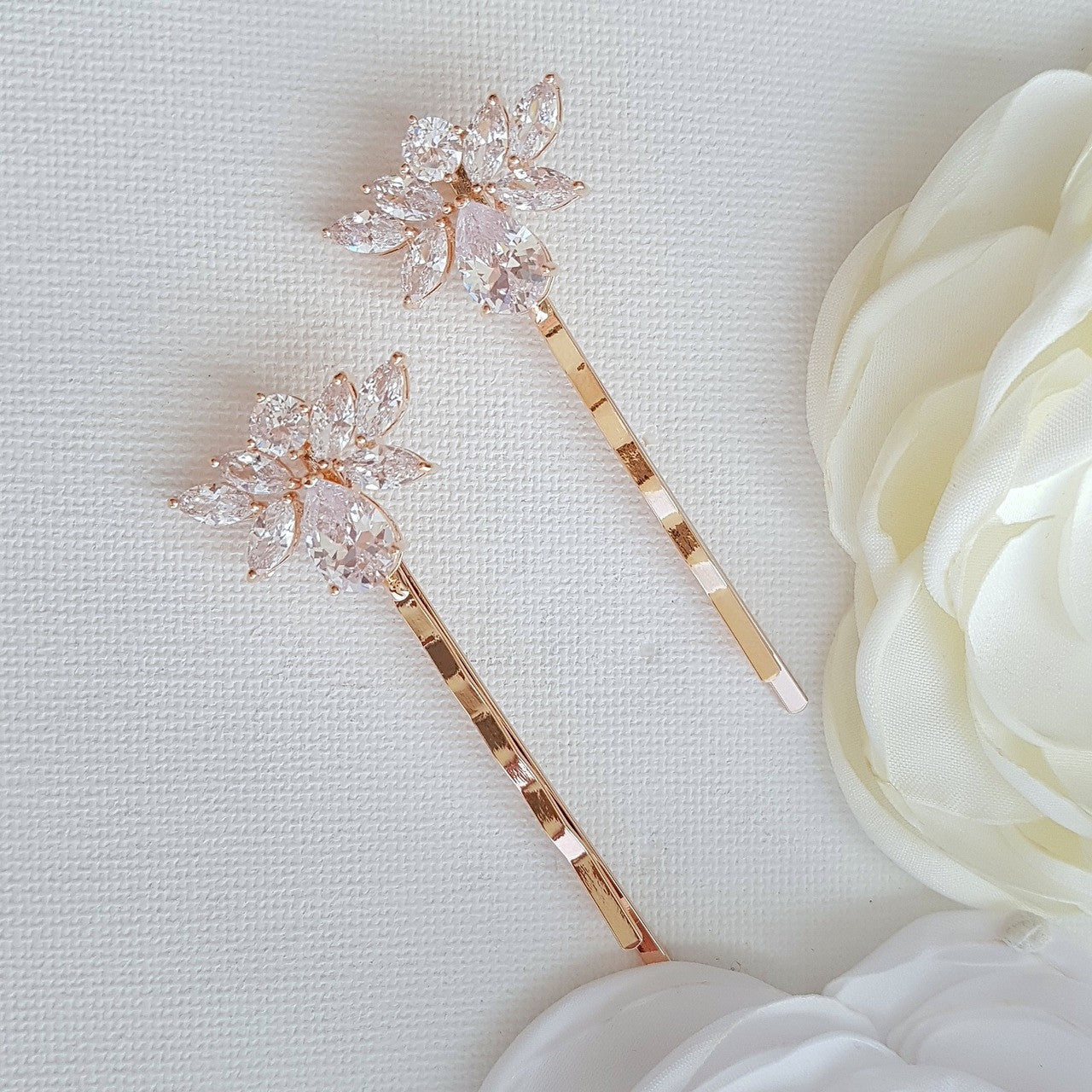 Rose Gold Wedding Hair Pins- Nicole