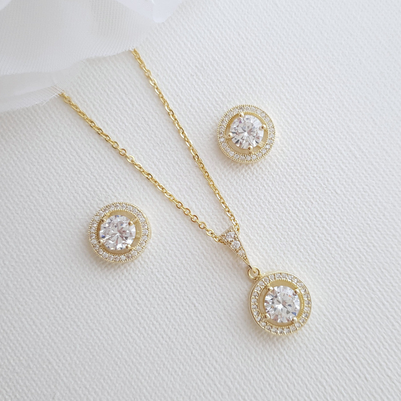 Bridal and Bridesmaids 14k Gold Jewelry Set-Denise
