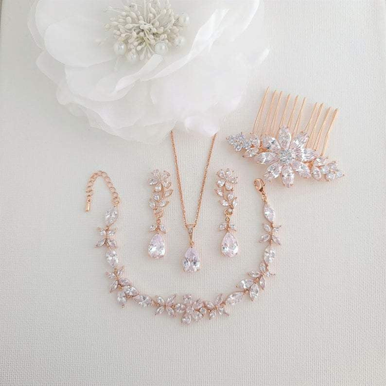 Wedding Jewelry Set for Brides-Daisy