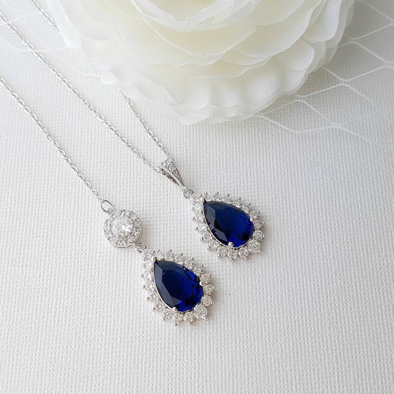 Something Blue Bridal Necklace- Aoi