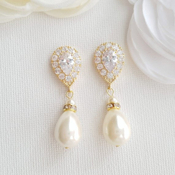 Pearl Drop Earrings Wedding- Penelope