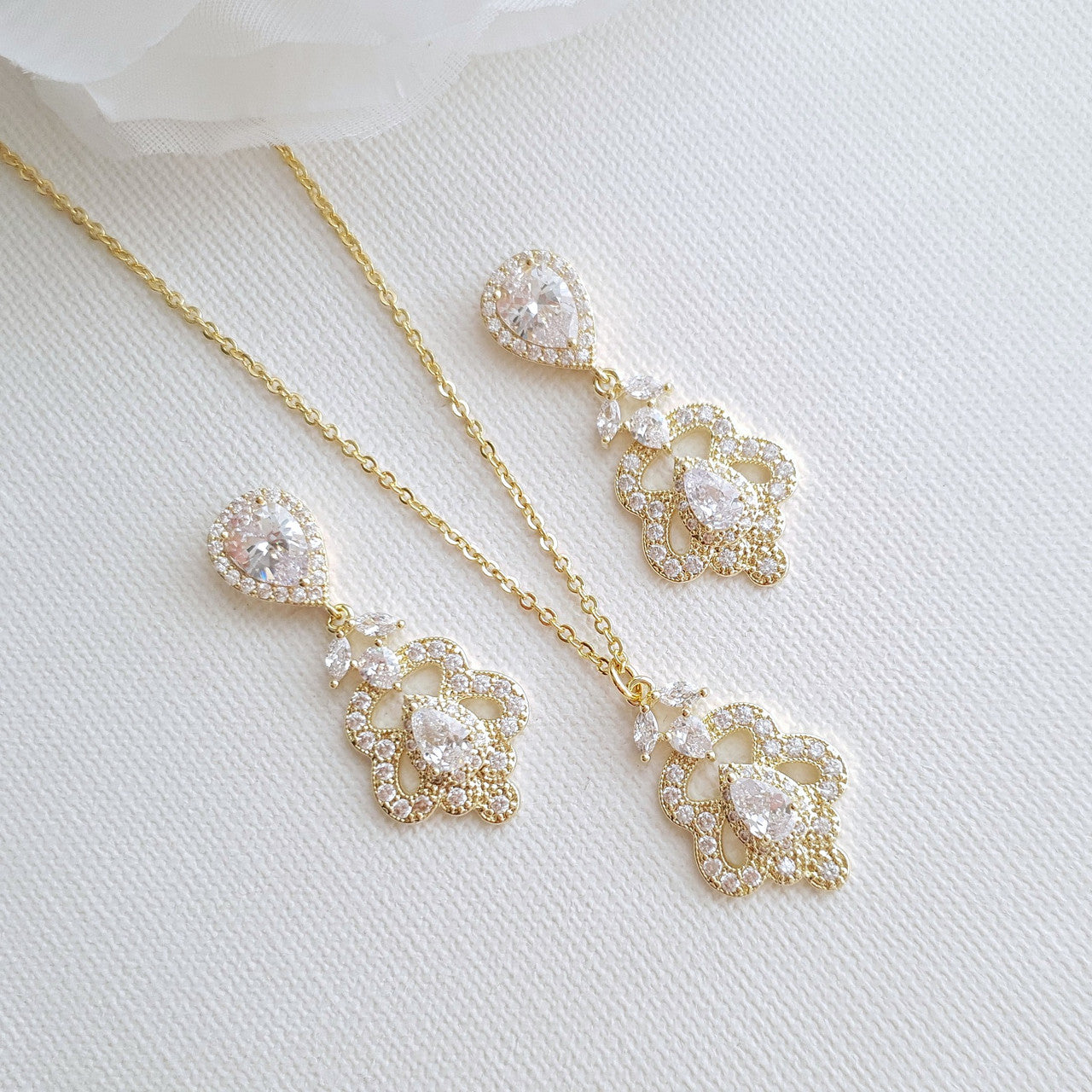 Rose Gold Vintage Bridal Jewellery Set- Norma