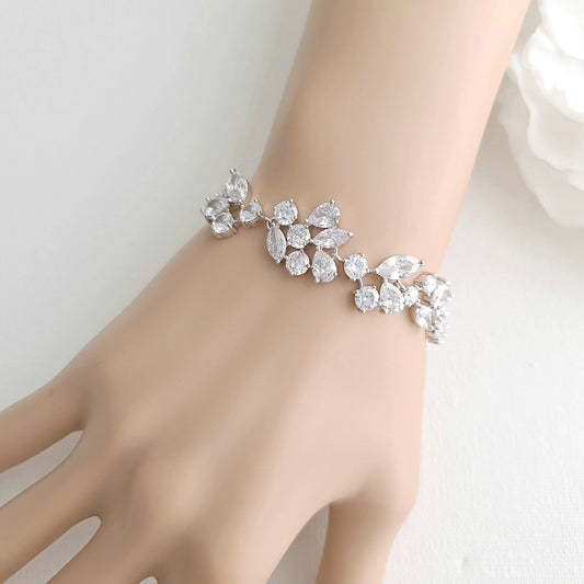 Zirconia Bridal Bracelet for Brides-Nicole