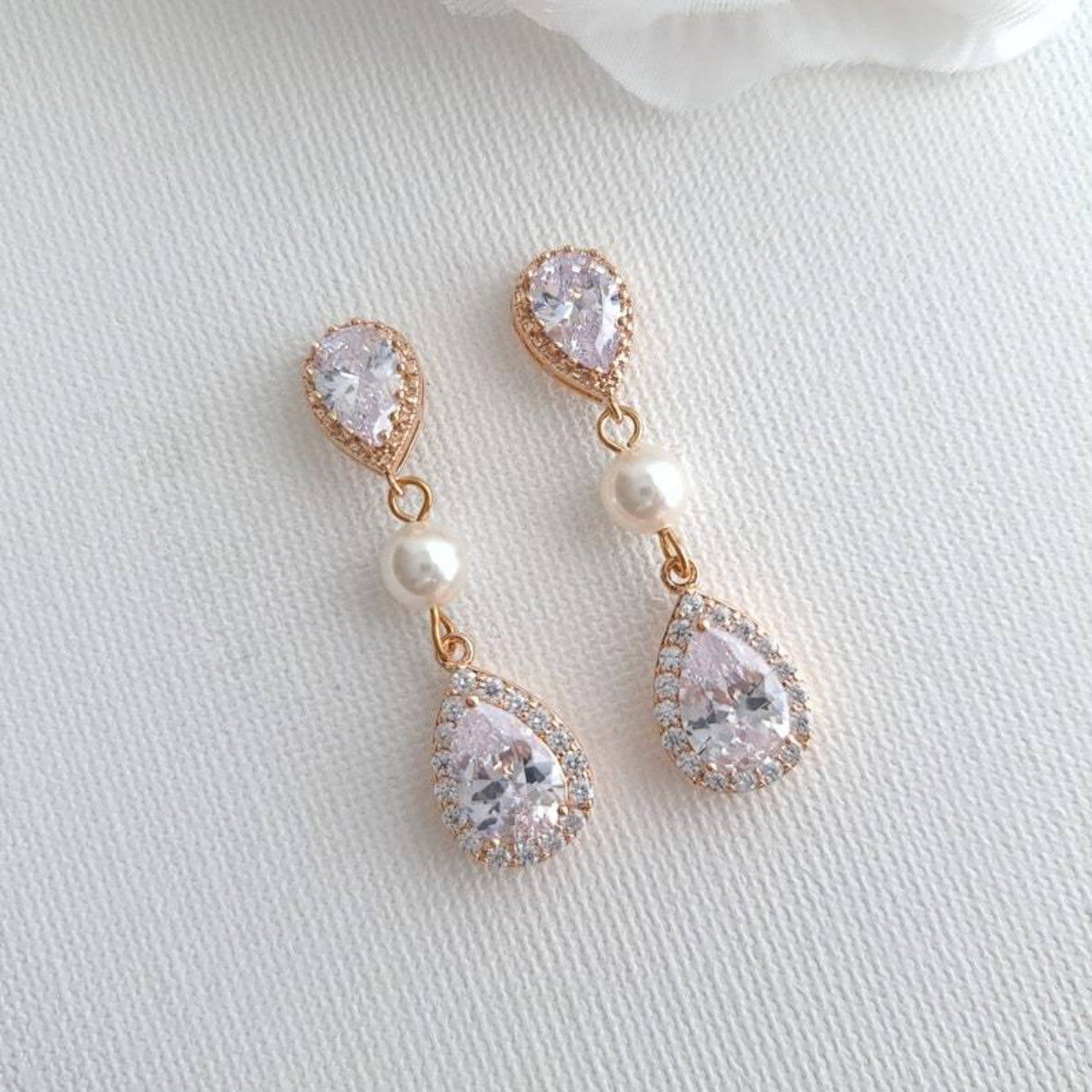 Jewellery Set in Rose Gold for Weddings- Emma