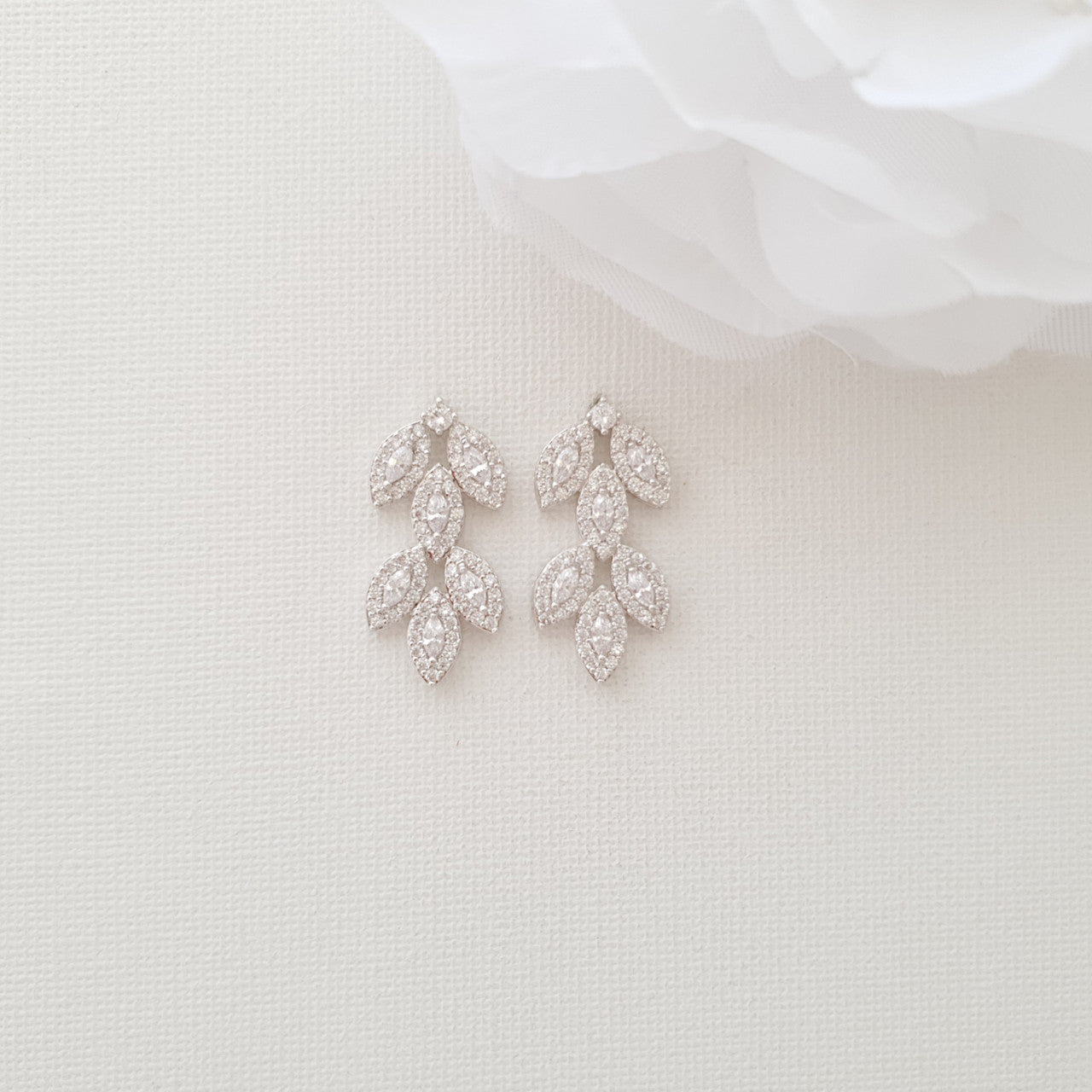 Stud Earrings and Bracelet Set In Rose Gold-Abby