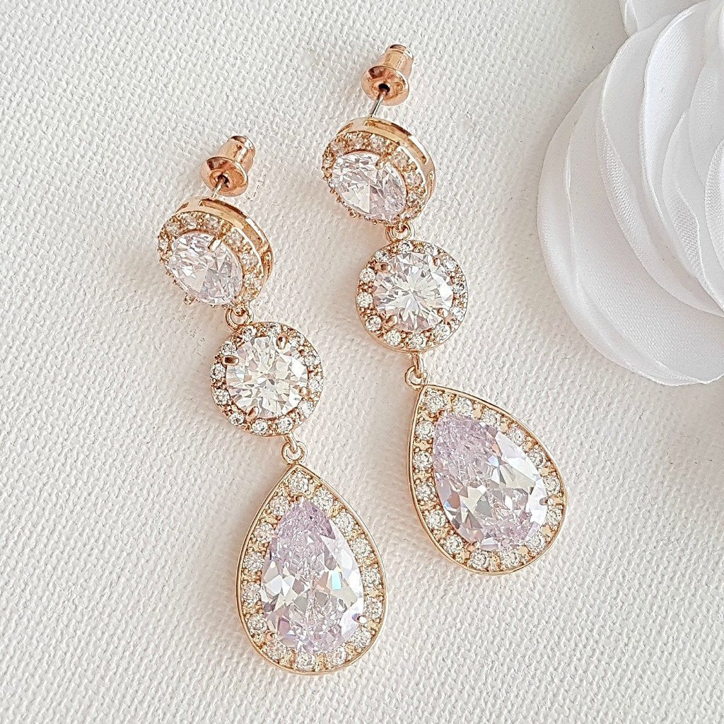 Cubic Zirconia Earrings- Evita