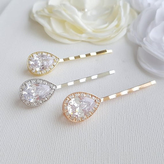 Bridal Hair Pins Rose Gold- Evelyn