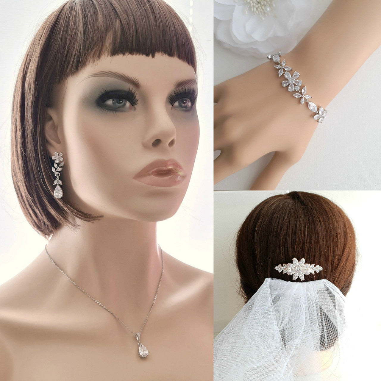 Wedding Jewelry Set for Brides-Daisy