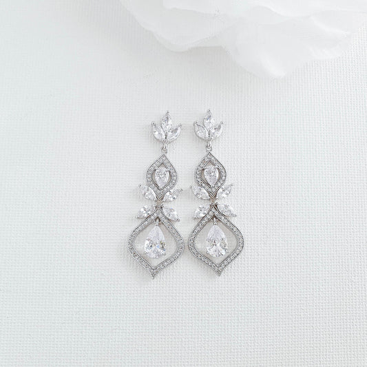Gold Wedding Earrings for Brides- Meghan