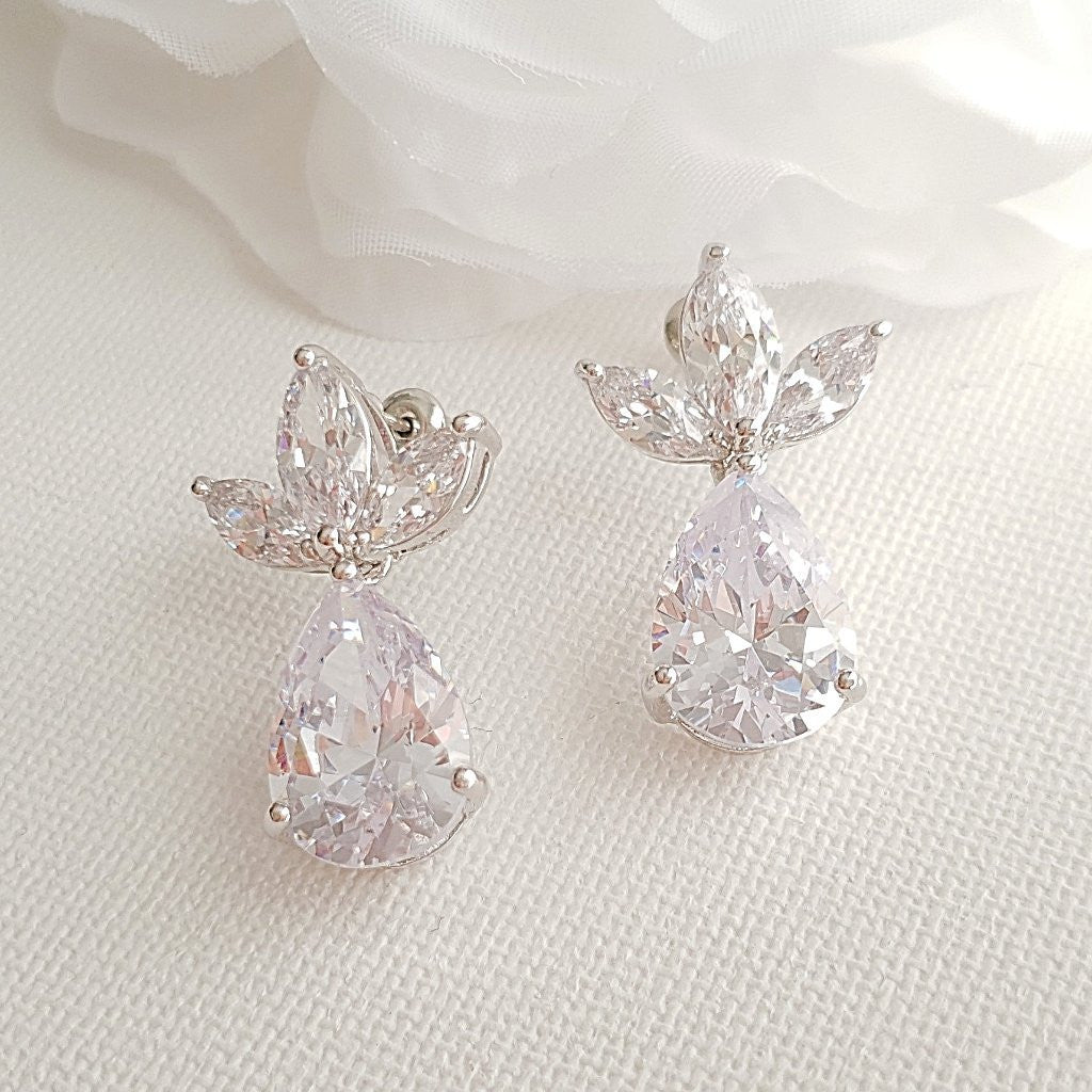 Drop Crystal Earrings-Marissa