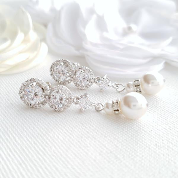 Pearl Drop Bridal Earrings- Sarah
