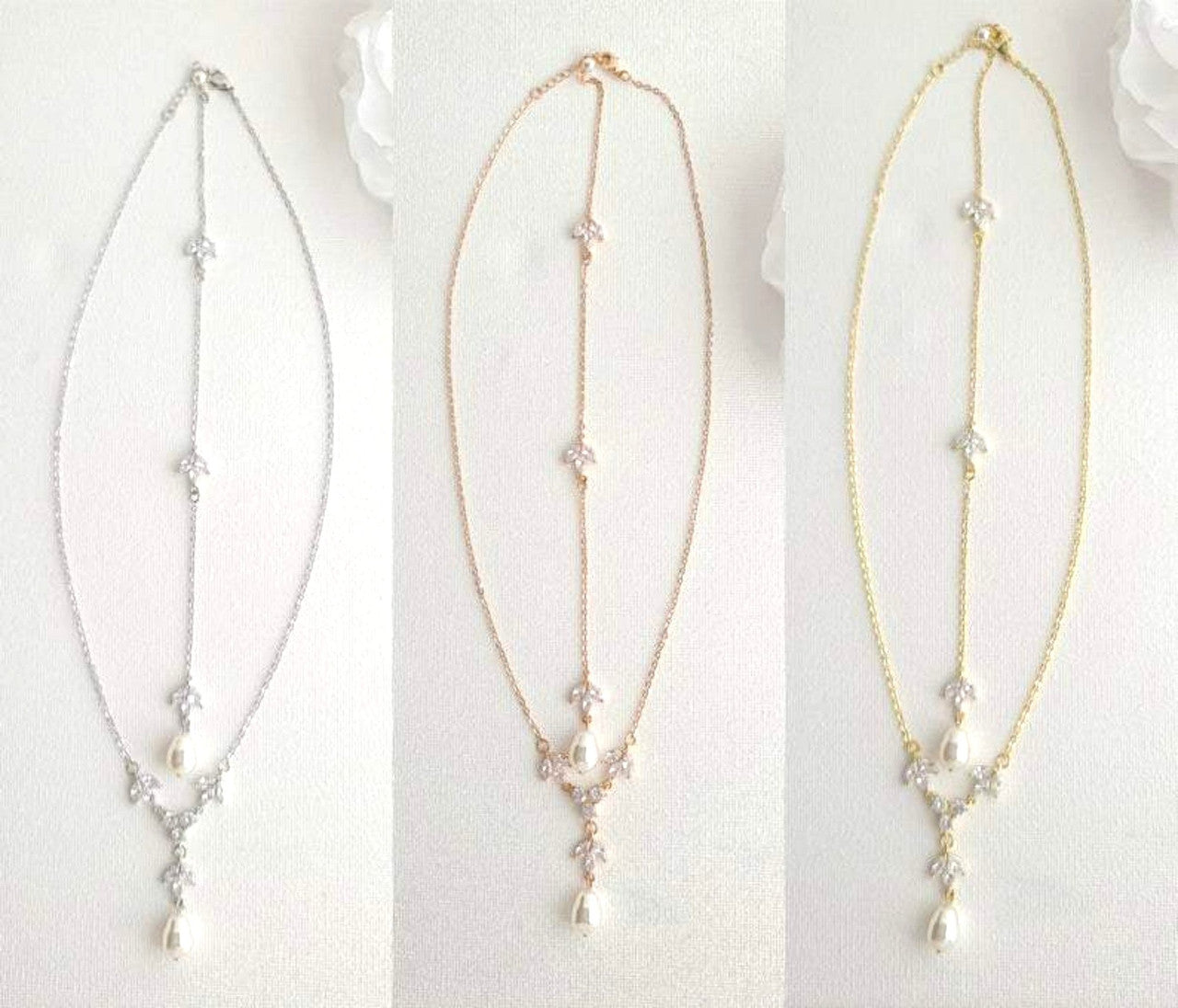 Jewellery Set for Brides in Simple Design- Rose Gold- Leila