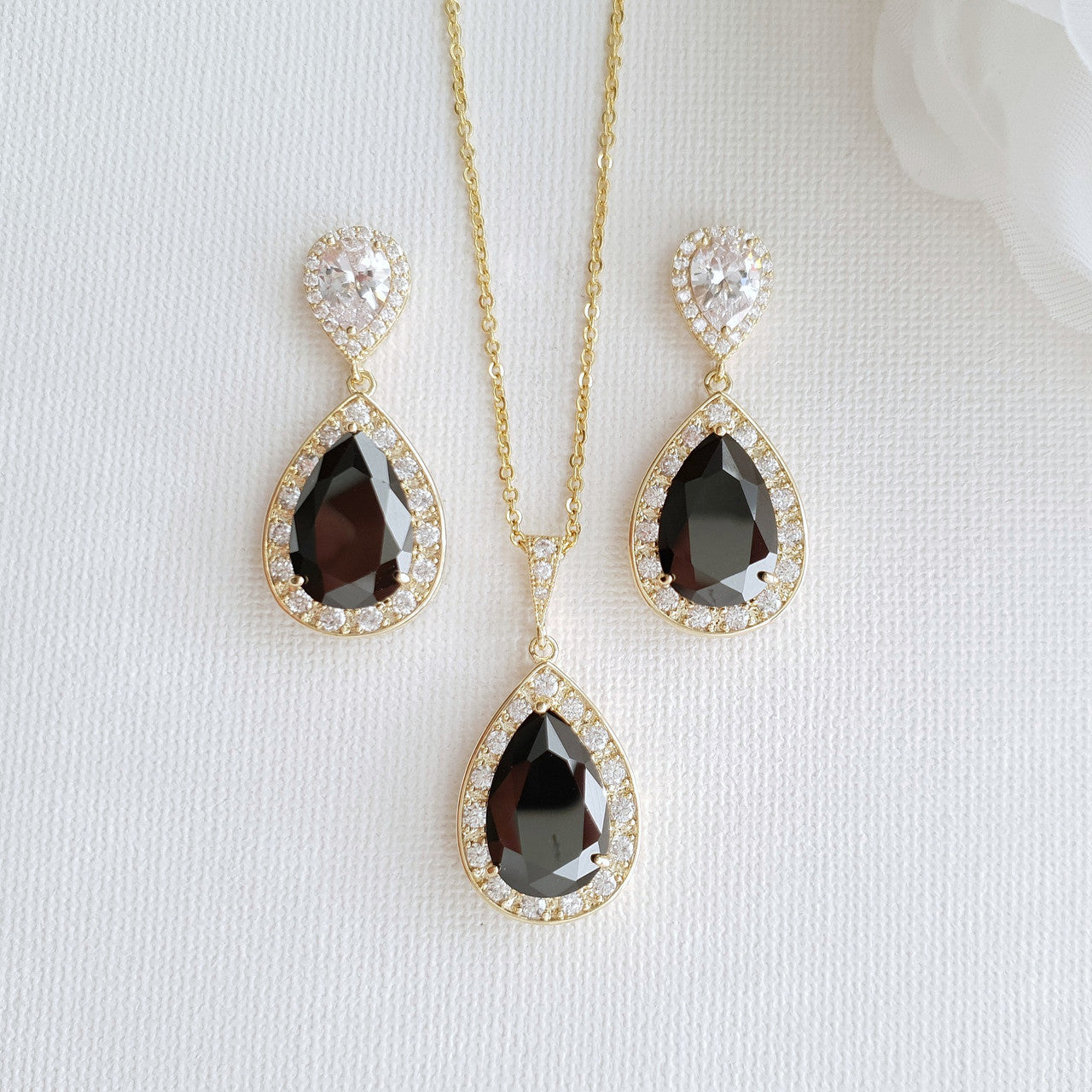 Black Drop Earrings- Zoe