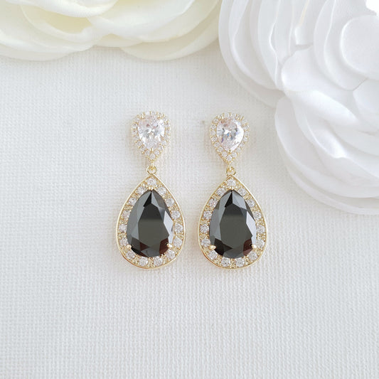 Black and Gold Earrings-Zoe