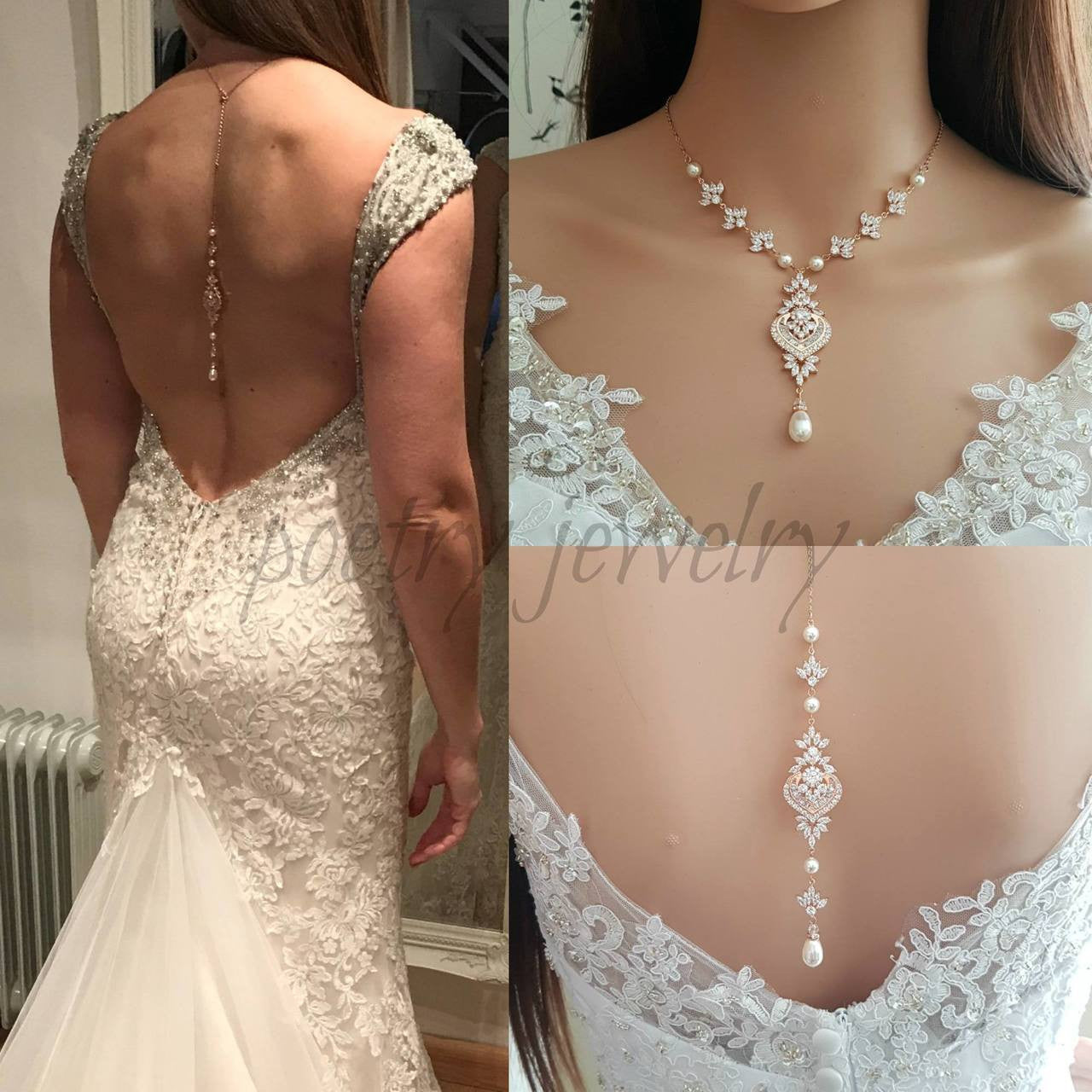 Crystal Backdrop Necklace Chain With Choker Necklace Ideal Bridal  Jewellery, Prom - Etsy