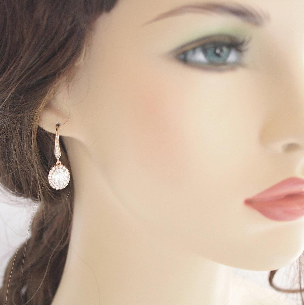 Small Rose Gold Dangle Earring-Emily