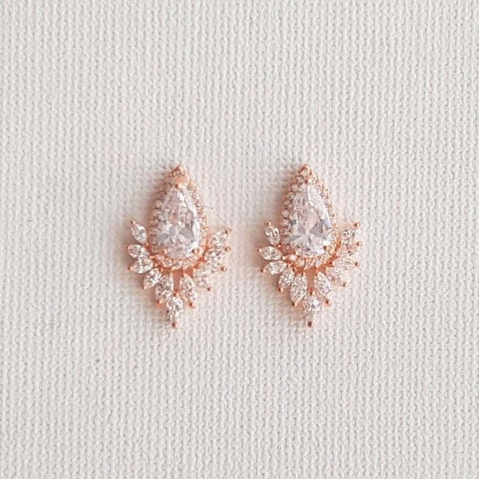 Rose Gold Studs for Brides- Starburst