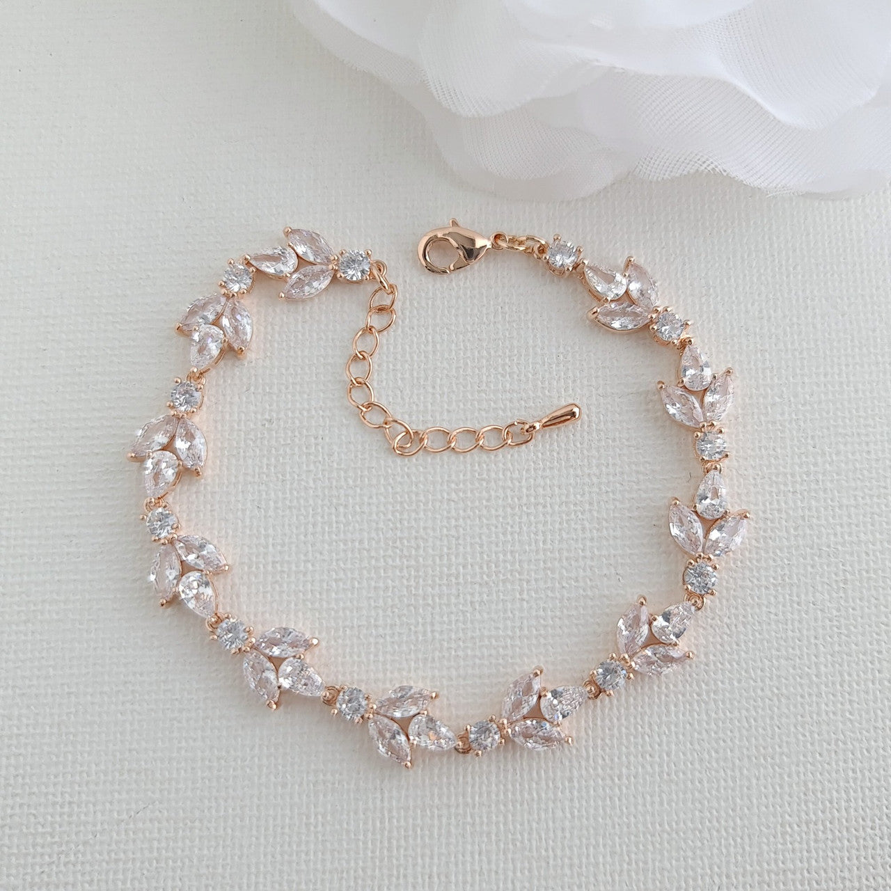 Light Gold Colour Bridal Bracelet-Anya