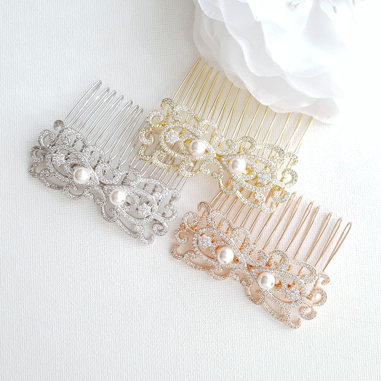 Gold Bridal & Wedding Hair Comb-Arletty
