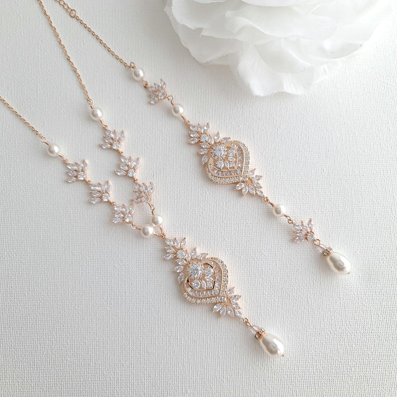 Bridal Necklace with Backdrop for Brides- Rosa