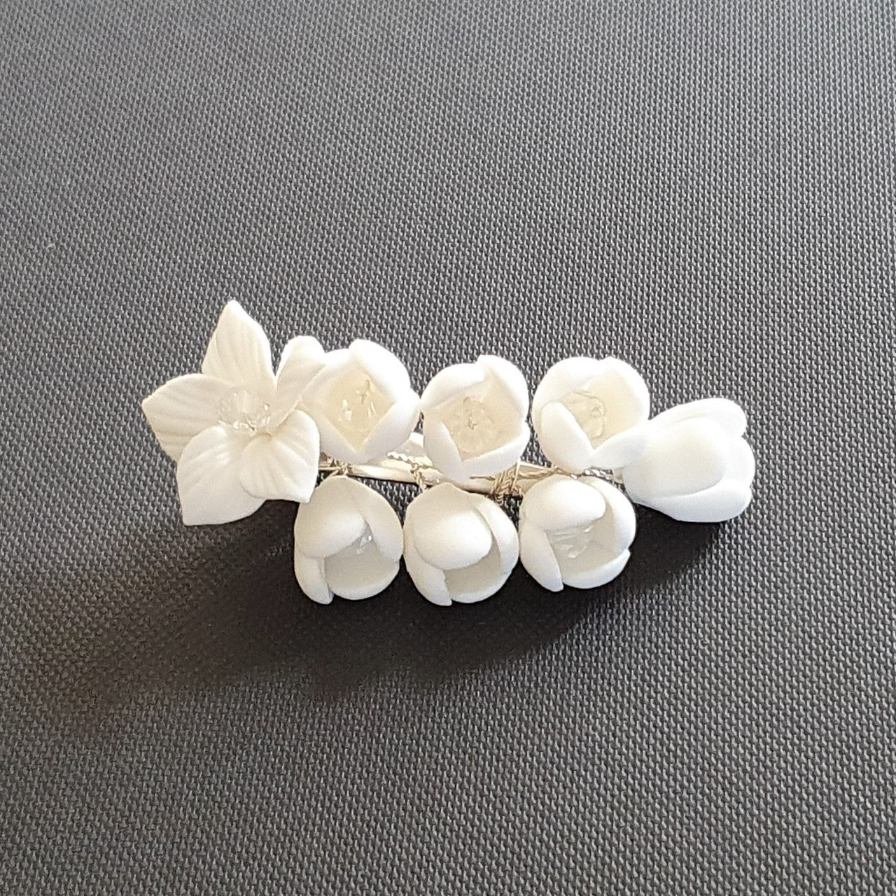 White Flower Wedding Hair  Clip-Lilac