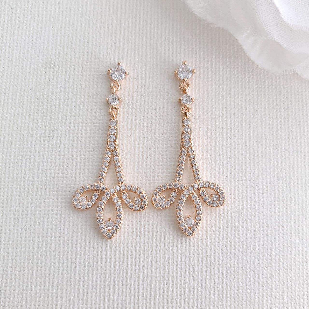 Modern Rose Gold Wedding Jewelry Set for Brides-Allison