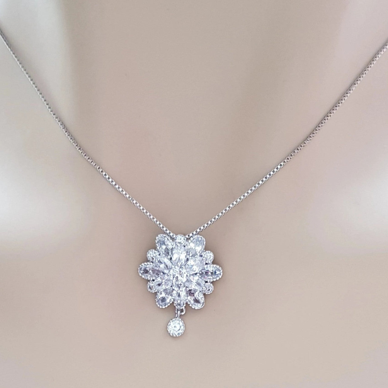 Flower Drop Necklace-Dahlia